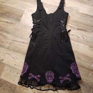 Living Dead Souls Dress with Purple Skull Design